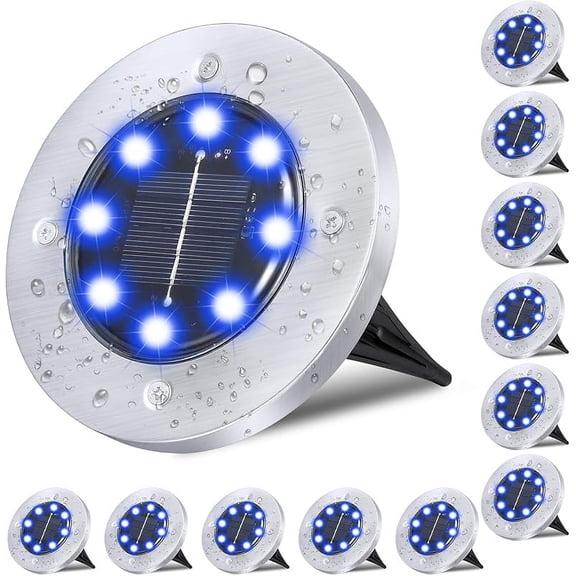 Solar Ground Lights, Waterproof Solar Garden Lights, Upgraded Outdoor Garden Waterproof Bright in-Ground Lights, Landscape Lights for Pathway,Yard,Deck,Lawn,Patio,Walkway (16 Pack Warm Light)