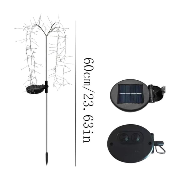 Solar Ground Mounted Firecracker Lights 120 LEDs No Flame Weather-Resistant Outdoor Courtyard Decor for Weddings Festivals YYUZH