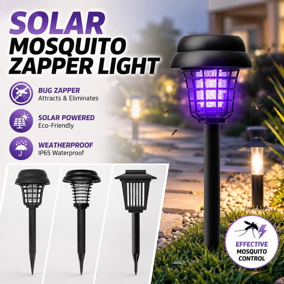 Solar Ground Stake Light for Garden, 2 in 1 Insect Repellent and Pathway Light, Auto On Off Outdoor Landscape Lighting for Patio and Yard,1Pcs