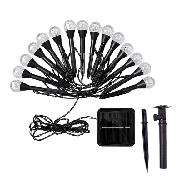 Solar Ground String Lights Outdoor, LED Solar Pathway Lights With Multiple Ground Stakes Automatic Dusk To Dawn Waterproof Lighting For Patio Yard Walkway Lawn Decorative Accent