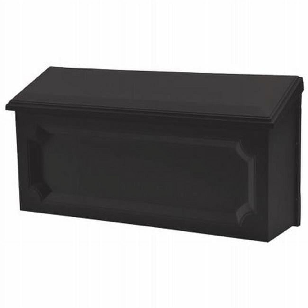 Windsor Black Plastic Wall Mount Mailbox with Decorative Design