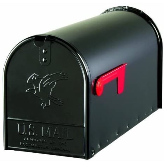 Solar Group E16B Large Galvanized Steel Black Rural Size Mailbox