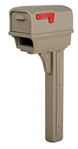 Solar Group GGC1M0000 Mocha All-In-One Mailbox &amp; Post Combo