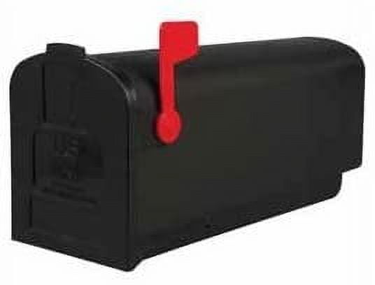 Black Plastic Rural Post Mount Mailbox