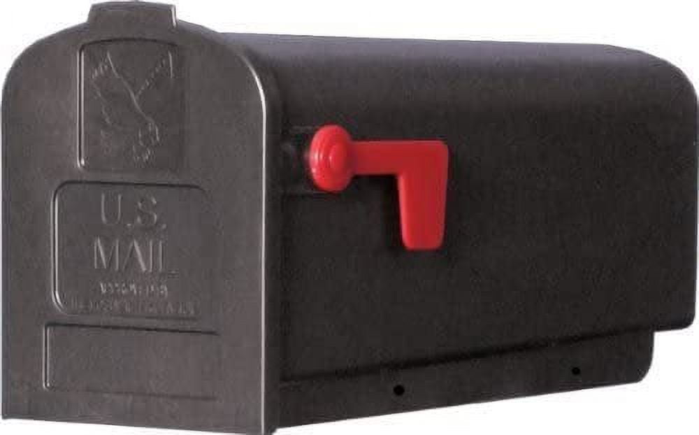 Black Plastic Rural Post Mount Mailbox