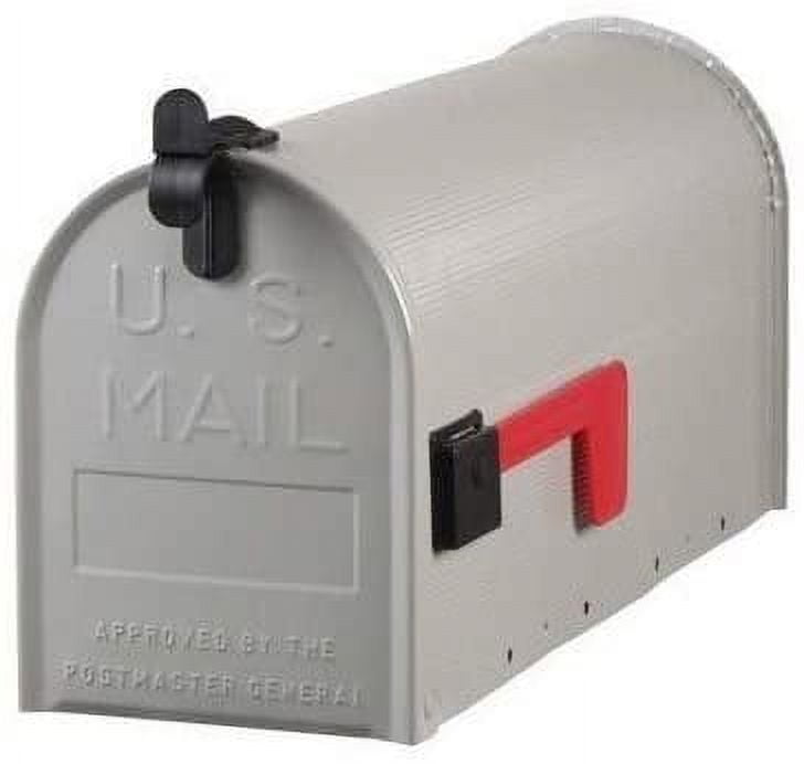 Grayson Medium Gray Steel Post Mount Mailbox
