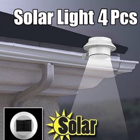 1/2/4/6 LED Solar Powered Light Outdoor Fence Roof Gutter Garden Yard Wall Lamp Garden Street Lighting Energy-saving Lights LED