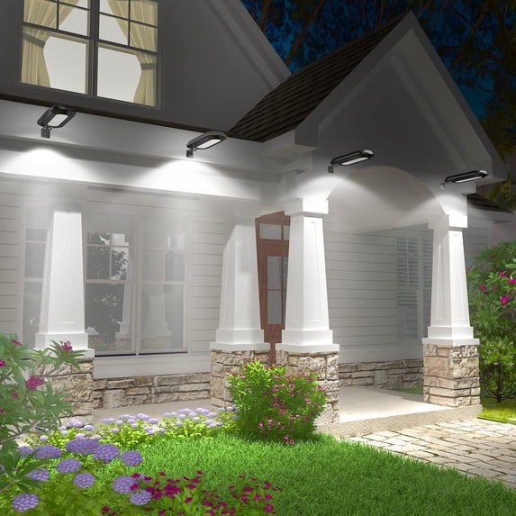 Solar Gutter Lights 200LM, 18 LED Gutter Solar Lights Outdoor Waterproof, Bright Christmas Solar Fence Lights for Eaves, Garage, Yard, Porch (1 Pack-Cool White Light)