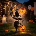 thumbnail image 1 of Solar Halloween Black Cat Pumpkin Moon Garden Stake Light, Waterproof Outdoor Halloween Yard Decor (#C), 1 of 5