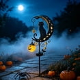 thumbnail image 1 of Solar Halloween Garden Stake Light, Black Cat & Crescent Moon Waterproof Solar Lantern Stake with Hanging Pumpkin, Outdoor Halloween Yard Decor for Garden Patio Lawn Pathway, 1 of 8