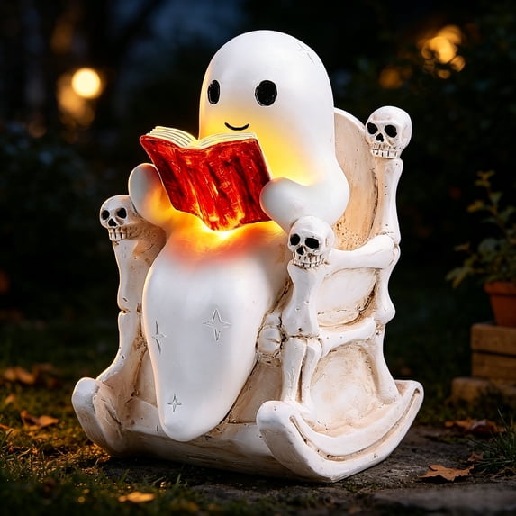 Solar Statue Solar Halloween Ghost Light, 7.4