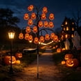 thumbnail image 1 of Solar Halloween Ground Stake Light Set Pumpkin Bat Spider Web Outdoor Decor for Yard Garden Walkway Holiday Festive Scene Auto On Off Night Lighting, 1 of 6
