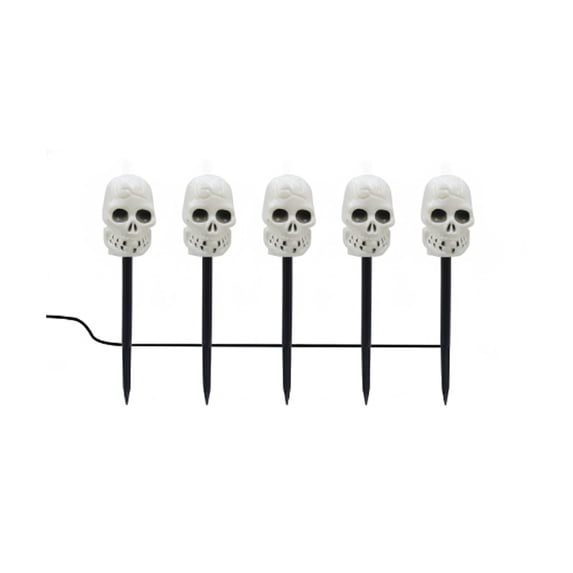 Solar Halloween Pathway Lights, 5PCS Waterproof Resin Stake Lights Solar Halloween Decorations Outdoor Fall Decoration Light for Yard Outside Garden