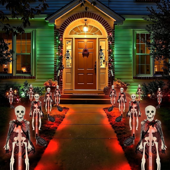 Solar Halloween Stake Lights, Multicolor Waterproof Outdoor Garden Lights with Auto On/Off, Solar Powered LED Landscape Lighting for Yard, Patio, Walkway Decor