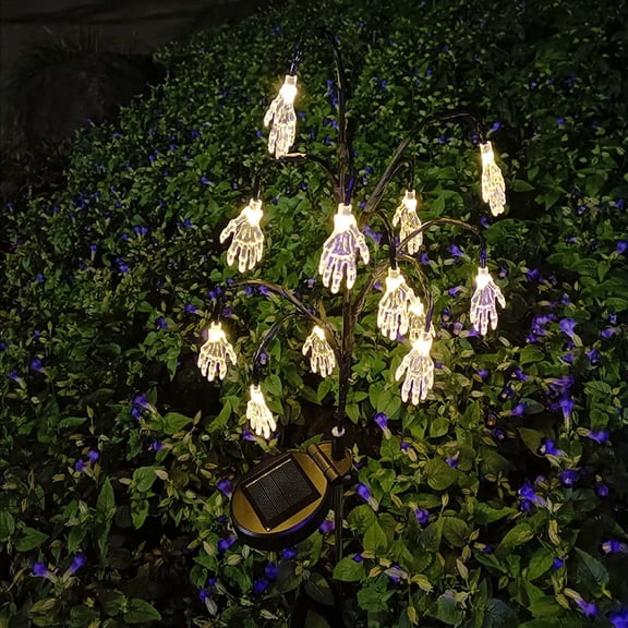 Solar Halloween Yard Decorations Skull Garden Stakes,Solar Halloween Decorations Lights with 11 LED Lights for Halloween Outdoor Pathway Cemetery Garden Yard Porch Decor