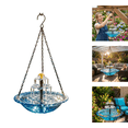 thumbnail image 1 of Solar Hanging Bird Bath Fountain with Solar Powered Cascade Water Feature, Outdoor Garden Bird Bath Fountain for Patio Backyard Yard Decor, Decorative Hanging Fountain for Birds Blue, 1 of 9