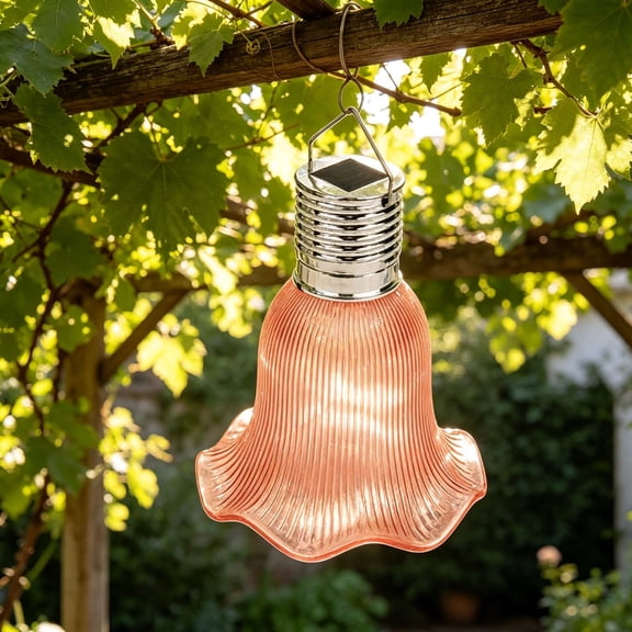 Solar Hanging LED Lights for Outdoor Garden Decor - Waterproof, Weather-Resistant Decorative Lighting for Patios, BBQs, and Camping Orange