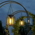 thumbnail image 1 of Solar Hanging Lantern Outdoor, Waterproof Iron LED Chandelier with Vintage Bulb, Solar Powered Hanging Light for Courtyard Garden Patio Pathway Decoration, 1 of 5