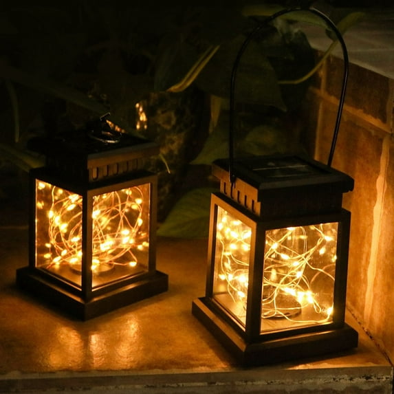 Solar Hanging Lantern Outdoor Waterproof LED Fairy String Lights