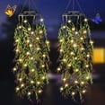 thumbnail image 1 of Solar Hanging Outdoor LED String Lights with Faux Vine Planter, Waterproof Solar Powered Patio Garden Porch Decoration, 1 of 8