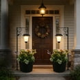 thumbnail image 1 of Solar Hanging Planter Floor Lamp, Light Sensor Outdoor Decorative Light, Smart Solar Powered Garden Lamp, Ornament for Patio, Yard, Balcony & Outdoor Use, Black, 17.7*7.8in, 1 of 7