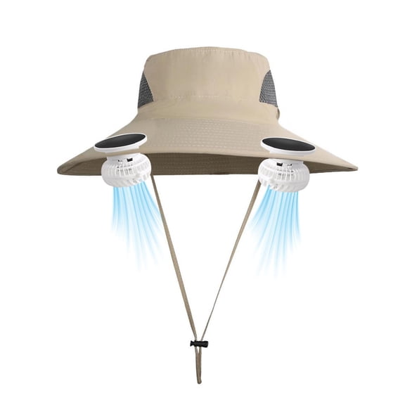 Solar Hat Fan, Rotating & Removable Cap Fan Accessory - USB/Solar Charging, 3 Speeds, Cooling Fan for Round Hole Hats, Outdoor Gear for Summer(White)