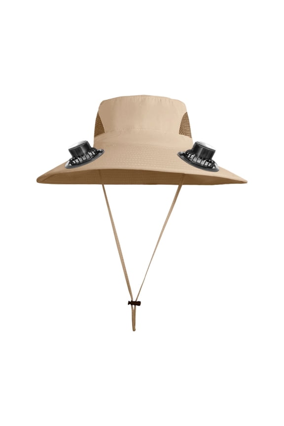 Solar Hat Solar Usb Dual-Powered Ventilated Hat with Cooling Ice Sleeves - 19 Inch Sun Protection Cap for Men'S Summer Adventures, White Arm Sleeve Included Usb Fan Cap