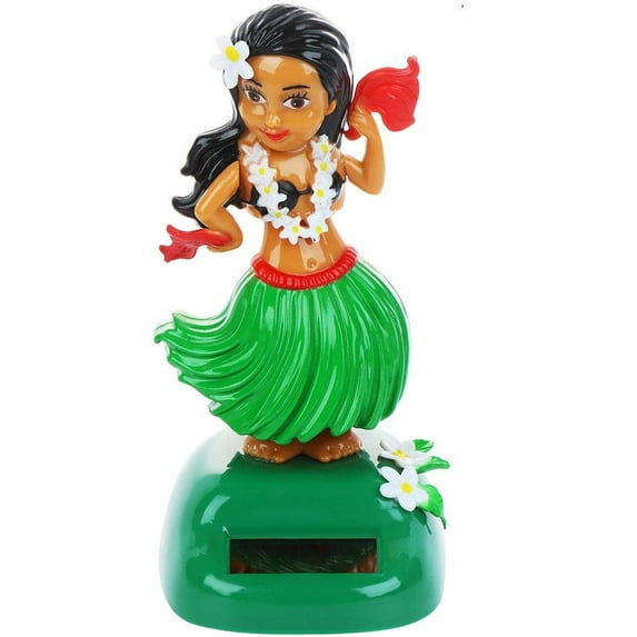 Solar Hawaiian Dance Figure Car Dashboard Toy Lovely with Solar Panel Shaking Head Doll Dancing Figure Toy for Bedroom Family Desk