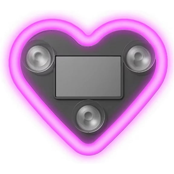 Solar Heart LED Atmosphere Light,Vibration Sensing LED Neon Ambient Lighting Waterproof Romantic Mood Love Illumination for Car Triangle Window Decoration