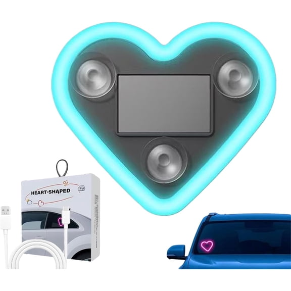 Solar Heart-Shaped Ambient Light, Solar Powered Wireless LED Heart Shape C Pillar Neon Light, 2026 New Car LED Ambient Lights, Ip65 Waterproofs