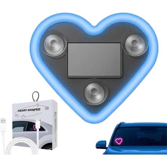 Solar Heart-Shaped Ambient Light, Solar Powered Wireless LED Heart Shape C Pillar Neon Light, 2026 New Car LED Ambient Lights, Ip65 Waterproofs