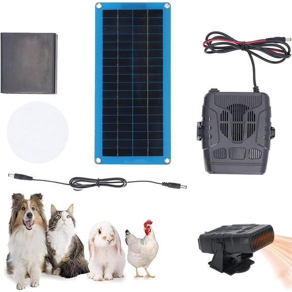 Solar Heater for Chicken Coop, 30W Solar Powered Heater, Greenhouse Heaters, with Overheating Protection, For Drying Heating Pet House Warm For Chicken Kitten Puppy Pets