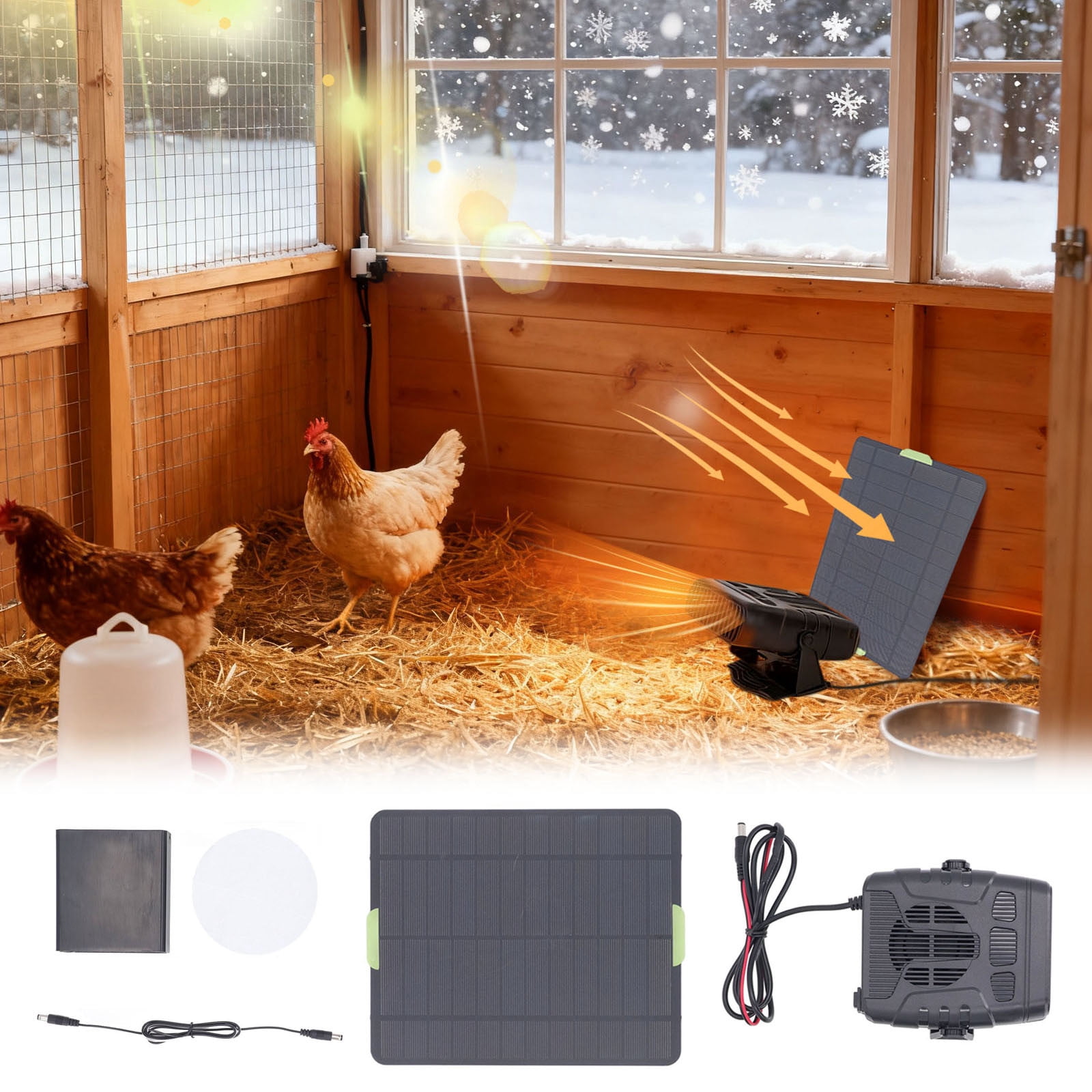 Solar Heater for Greenhouse, Chicken Coop, Dog House, Cat Shelter