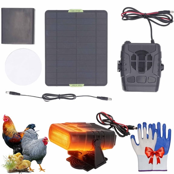 Solar Heater for Greenhouse, Solar Heater for Chicken Heater, Solar Powered Heater for Outdoor Use, Dog House, Shed, Pet Shelter - Smart Thermostat, Weather-Resistant, Easy Mount