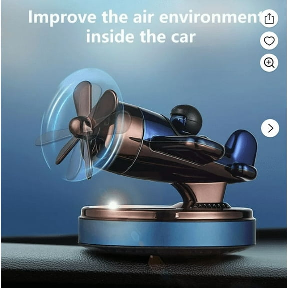Solar Helicopter Car Aromatherapy Diffuser, 10Ml Aviation Alloy Airplane Essential Oil Rotating Propeller Freshener, Helicopter Pilot Gift, Auto Interior Decor, Airplane + Aromatherapy * 1 Set