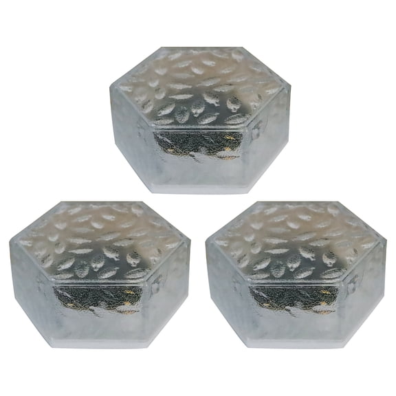 Solar Hexagonal Ice Brick Buried Lamp - Outdoor Garden Courtyard Terrace Decorative Floor Light | Solar-Powered | Auto On/Off | Weatherproof Frosted Glass | 9.5x9.5x4.3cm | 1-Pack