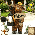 thumbnail image 1 of Solar Highland Cow Garden Outdoor Statue Cow Figurines Sculpture with LED Light Farmhouse Decor Patio Balcony Yard for Pasture & Farm Theme Mother's Day Housewarming Gift, 1 of 8