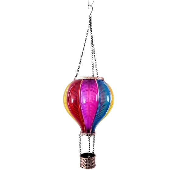 Solar Hot Air Balloon Hanging Light, Decorative Outdoor Lantern for Garden, Patio, and Yard Decor, Waterproof Solar Powered Landscape Lighting, Yellow