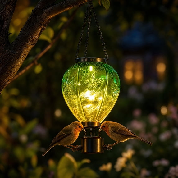 Solar Hot Air Balloon Hanging Light for Garden and Patio, Waterproof LED Lantern for Tree and Pergola, Floral Relief Accent for Balcony, Auto On/Off Outdoor Illumination, Unique Holiday Decor