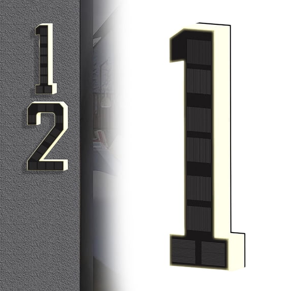 Solar House Numbers For Outside Light Up Address Numbers No Drill Adhesive Or Screw Mount Ip65 Led