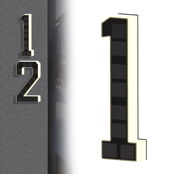 Solar House Numbers For Outside Light Up Address Numbers No Drill Adhesive Or Screw Mount Ip65 Led