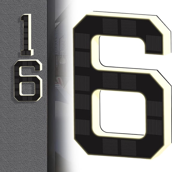 Solar House Numbers For Outside Light Up Address Numbers No Drill Adhesive Or Screw Mount Ip65 Led