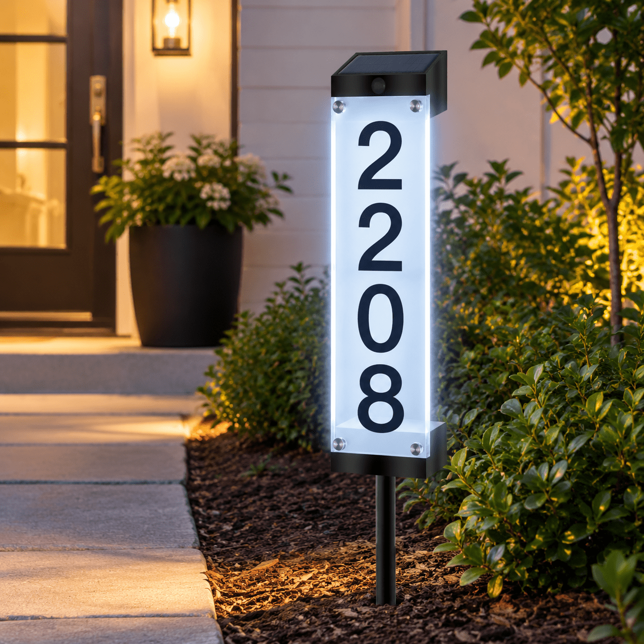 Solar House Numbers For Outside Lighted Address Sign Plaque - Walmart.com