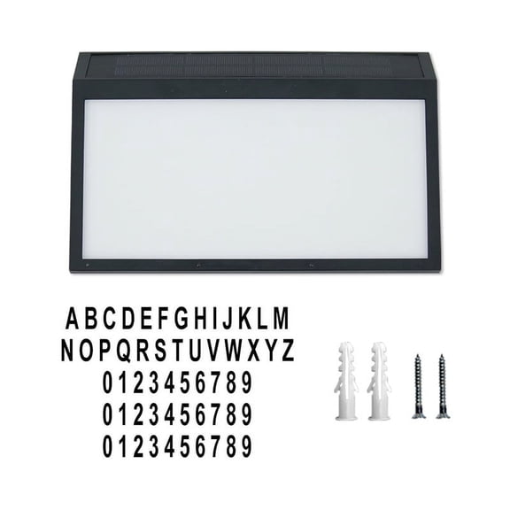Solar House Numbers Light, Lighted House Numbers Sign Plaque Address Numbers for Houses Waterproof LED Solar Powered