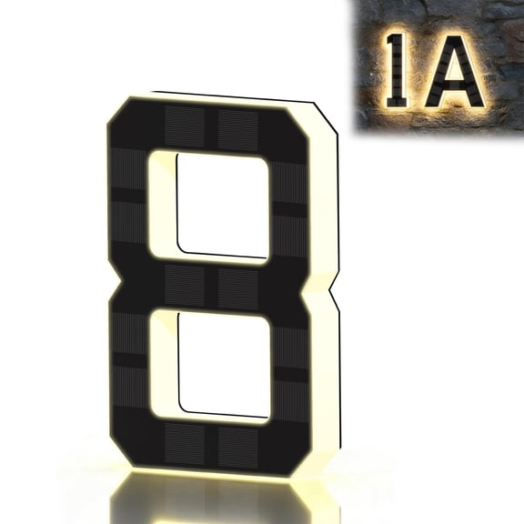 Solar House Numbers – Light Up Address Numbers, IP65 Waterproof LED Sign