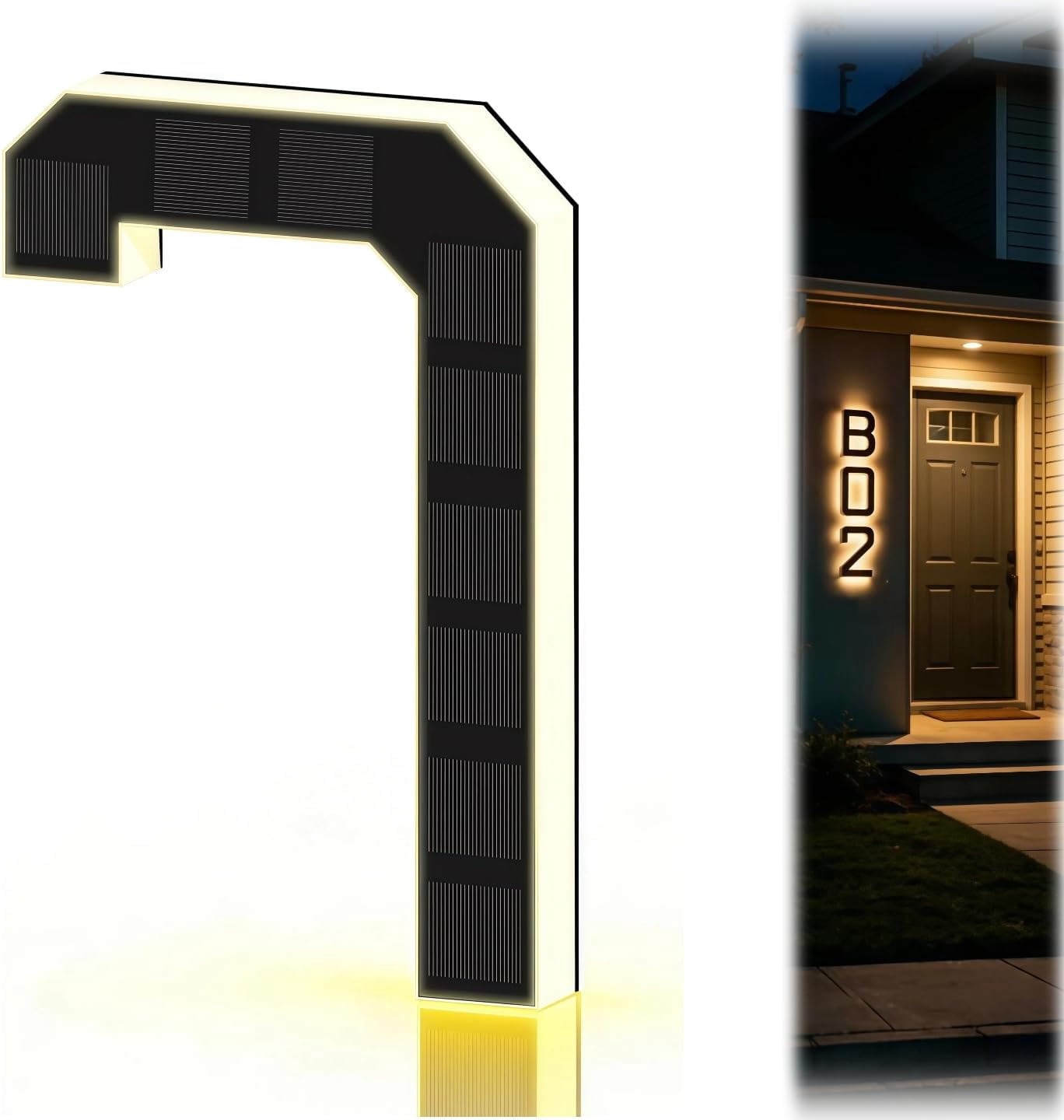 2026 Solar House Numbers For Outside – IP65 Waterproof LED Address Numbers, Dusk-to-Dawn Auto On/Off, No-Drill Mount, 7.9 Inch, Boost Curb Appeal