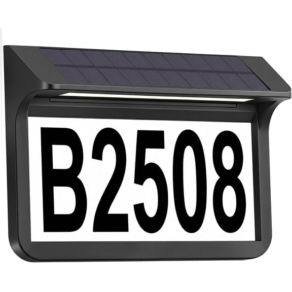 Solar House Numbers for Outside Light Up - 3000K/6000k 2 Modes, LED Lighted Address Signs for Houses, Solar Wall-Mounted Illuminated Address Plaque for Yard