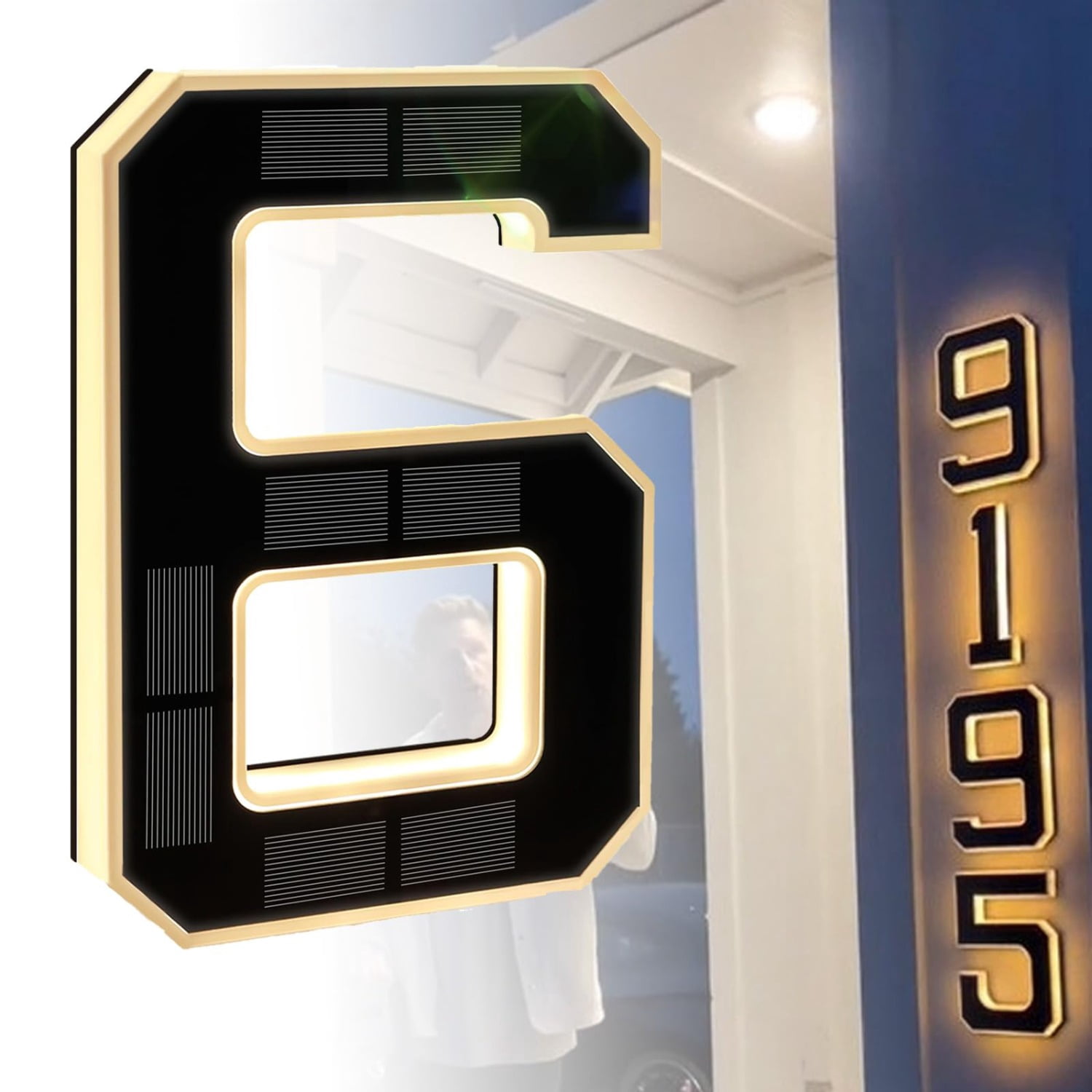 Solar House Numbers for Outside, Lighted House Numbers Solar Powered ...