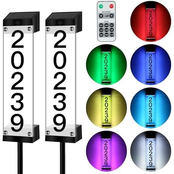 Solar House Numbers for Outside, Solar Address Signs for Yard with ...