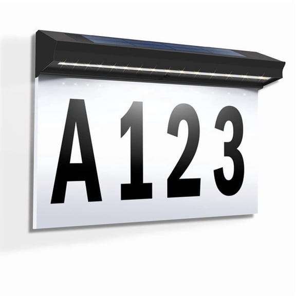 Solar House Numbers for Outside Light Up,LED Illuminated Home Number Address Sign Plaque for Yard,Wall-Mounted or Floor